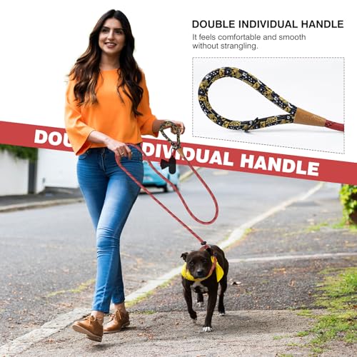 lynxking Dog Leash 3/8in x 6ft Slip Lead Reflective Purple and red, 2 Pack