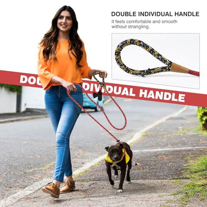 lynxking Dog Leash 3/8in x 6ft Slip Lead Reflective Purple and red, 2 Pack