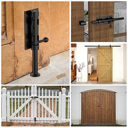7.8 Inch Barrel Bolt Latch, Sliding Bolt Gate Lock, Black - color: Black-1Pc, size: 8 Inch