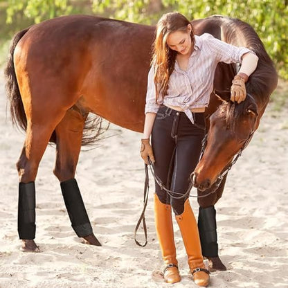 4 Pcs Horse Sport Boots - Neoprene Protective Breathable Comfy Mesh All-Round Lower Limb Protection & Support for Jumping Trail Riding Endurance Training and Performance - size: Small / Pony