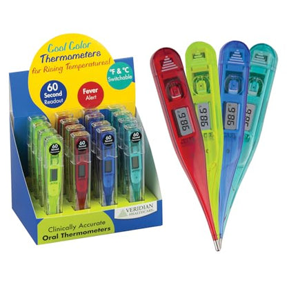 Veridian Handheld Fahrenheit/Celsius Digital Thermometer Display Kit Digital Display 08-301VC, 16 Ct