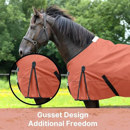 Resistance 1200 Denier Lightweight No Fill Water Resistant Breathable Horse Rain Sheet - color: Light Brown, size: 68"