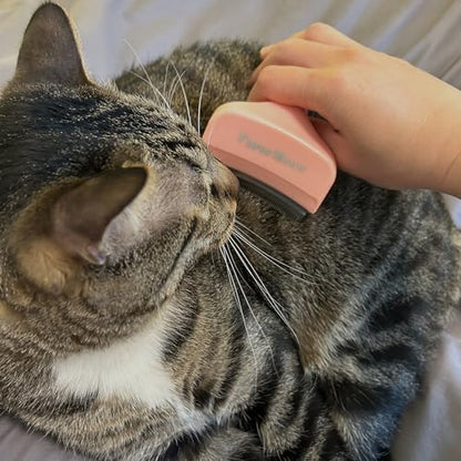 Pet Deshedding Tool with Curve Blade, Cat Grooming Brush, Tight V-shaped Teeth Shedding Comb for Cats and Dogs (Pink, Small) - color: Pink, size: Small