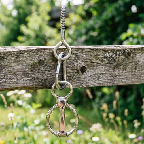 2PCS Magnetic Release Horse Tie Ring Safe Tack with Eye Bolt Quick Snap to Prevent Horses from Pulling Back Reduce Stress