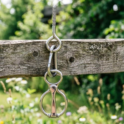 2PCS Magnetic Release Horse Tie Ring Safe Tack with Eye Bolt Quick Snap to Prevent Horses from Pulling Back Reduce Stress