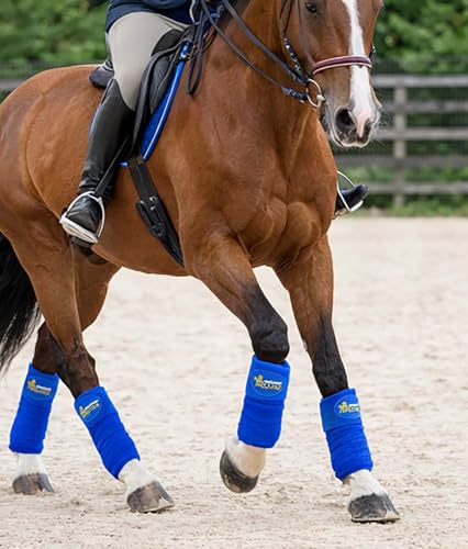 CHALLENGER 10ft Horse Grooming Leg Polo Wrap Set of 4 Soft Fleece 95R - color: Royal Blue
