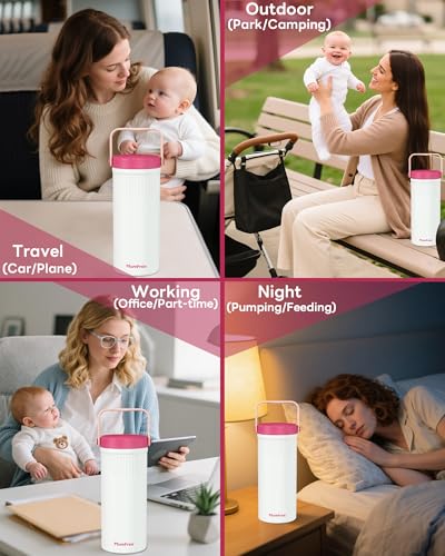 22oz Portable Breast Milk Cooler for Breastmilk, Liquid Gold Saver 360° Cooling Keeps Milk Fresh for 24 Hours, Larger Capacity Breastmilk Chiller with 2pcs Bottles for Outdoor Mom