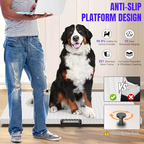 Precision Livestock Scale,1100lb×0.2lb Large Dog Scale (40.7"×20.9") - size: 40.7"×21"