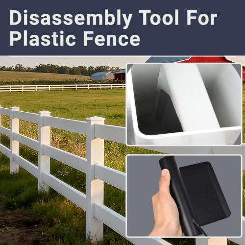 Professional Vinyl Fence Rail Removal Tool Flexible Steel Construction Fits 5-1/2" Rails Prevents Bending Makes Repairs and Replacements Easier