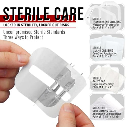 EVERLIT Wound Closure Kit | Surgical Zip-Stitch Devices for Cut & Laceration | Sterile, Suture-Free, Stitch-Less Adhesive Butterfly Bandages for Emergency First Aid Wound Care (6 Zip Complete Kit) - size: 6 Zip Complete Kit
