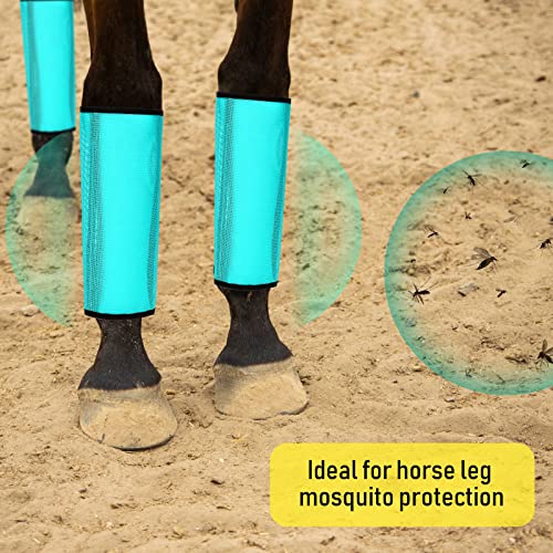 Jexine 8 Pcs Mesh Fly Boots for Horse - color: Green, Yellow