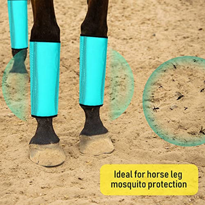 Jexine 8 Pcs Mesh Fly Boots for Horse - color: Green, Yellow