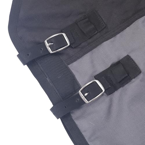 LEAFOREST 1200D Horse Blanket Waterproof Breathable Turnout (no Filling) Standard Neck Horse Sheet Black Grey 72IN | Breathable Ripstop Medium Weight Equine Care Sheets in The Barn, Stable, Pasture in Wet Cold Weather 0g BlackGrey 72IN - color: Black Grey