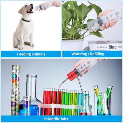 BBTO 2 Pieces Syringes with 40'' Tube and Connections for Measuring - size: 300 ML