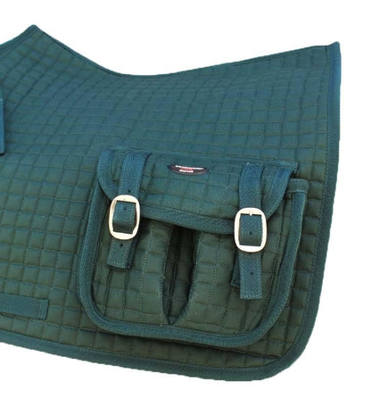 CHALLENGER Horse Quilted English All-Purpose Trail Saddle Pad Hunter Green w/Pockets 7286
