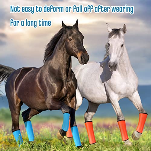 Jexine 8 Pcs Mesh Fly Boots for Horse - color: Orange, Blue