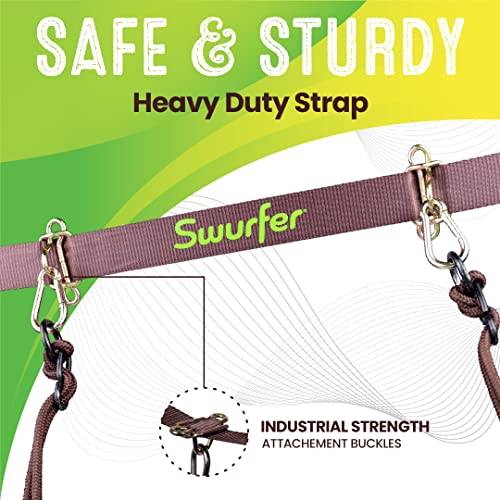 Swurfer Skyline Tree Swing Hanging Kit – Heavy Duty, Weather Resistant, Swing Line to Hang Multiple Swings, Span Up to 40 Feet, Includes 4 Adjustable Locking Anchors & Carabiners, Easy Installation
