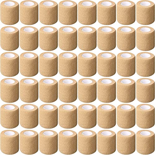 Treela 64 Pack 2" X 5 Yards Self Adhesive Bandage Wrap Beige - color: Beige, size: 2 Inch X 5 Yard