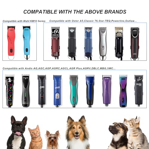 Sizi 10W Dog Grooming Clipper Replacement Blades, Compatible with Ainds, Oster A5, Wahl Km10 and Other Series Clippers, Blade Size-10W Cut Length 1/16"(1.5mm) - color: 10w