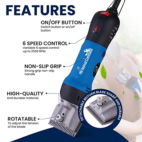 My Animal Command Professional Horse Clippers Kit Heavy Duty 110V 400W