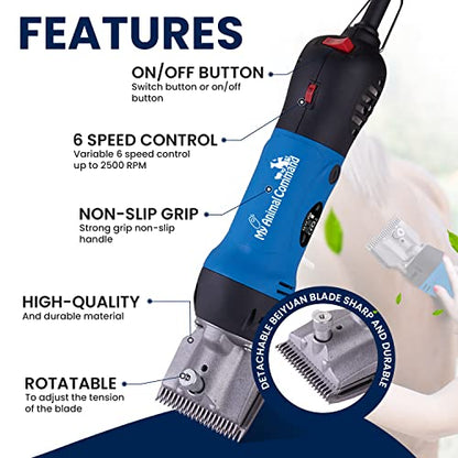 My Animal Command Professional Horse Clippers Kit Heavy Duty 110V 400W