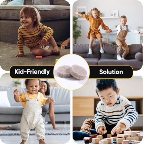 Vellax 400 Felt Furniture Pads for Hardwood Floors, Beige, Self-Adhesive - size: 400 Pcs - 0.40" x 0.10"