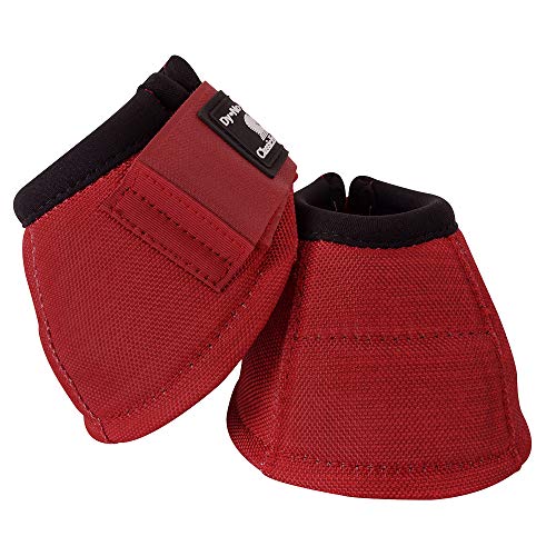 Classic Equine Medium Dyno No Turn Bell Boots Crimson