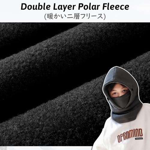 TRIWONDER Kids Winter Hats Balaclava Ski Mask for Boys Girls Toddlers Windproof Adjustable Cold Weather Face Mask Neck Warmer - color: Black