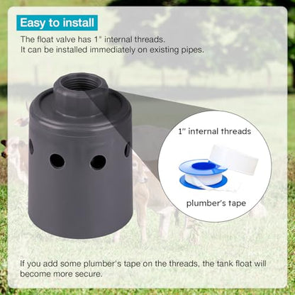 1" Float Valve, Automatic Water Filling, Maintaining Constant Water Level | Automatic Water Shut Off Valve | Water Tank Float Valve Can Be Used in Livestock Troughs, Reservoirs, Fountains, Etc.