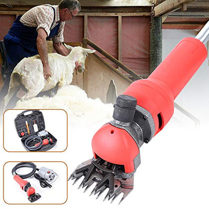 TFCFL Professional Sheep Shears 750W, Farm Electric Clippers for Goats, Alpaca, Llamas, Horse, Cattle, Large Dog Farm Livestock, Heavy Duty Potable Animal Hair Fur Grooming Cutter (Red) (750W)