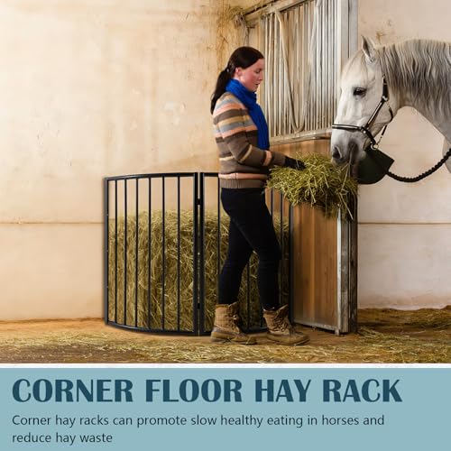 Flat Wall/Corner Hay Feeder for Horse, Corner No Lid - style: Corner No Lid