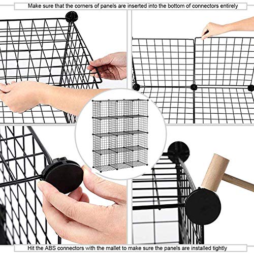 C&AHOME Wire Cube Storage, 12-Cube Storage Organizer Metal, C Grids, Black - color: Black