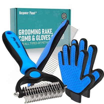 Maxpower Planet Dog Brush for Shedding, Dematting Grooming Tool, Large - color: B1 - Rake, Gloves & Comb, size: Large