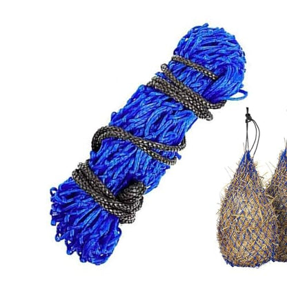 Slow Feed Hay Net,36-Inch Length, 5-Inch Holes, Hay Net for Horses and Goats (Blue, 1pc) - color: Blue