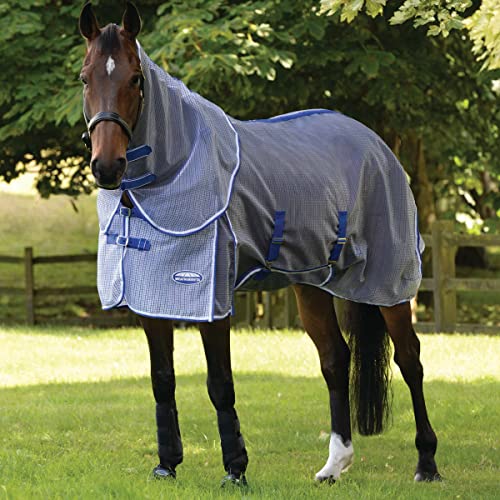 WeatherBeeta ComFiTec Ripshield Plus with Belly Wrap Detach A Neck - color: White/Blue, size: 78"