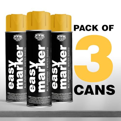 Fox Valley Easy Marker Inverted Spray Paint 16oz Pack of 3, Yellow - color: Yellow APWA