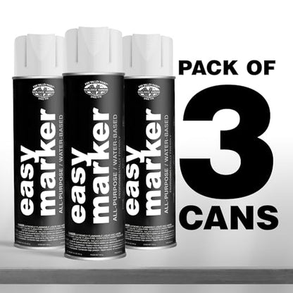 Fox Valley Easy Marker Inverted Spray Paint 16oz Pack of 3, White - color: White