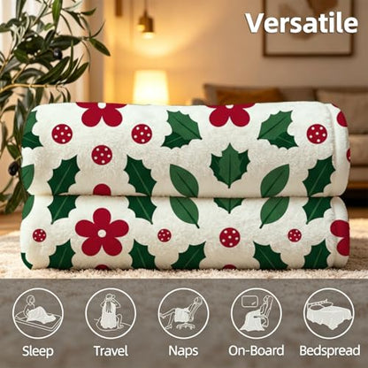 Christmas Blanket, Ultra-Soft Flannel Fleece Throw 60" x 80" - color: Christmas, size: 60"x80"