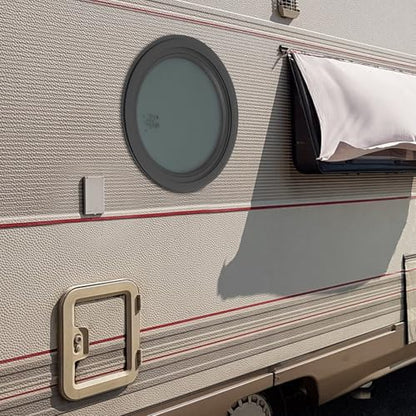 Round Fixed RV Window 12" Round Tinted RV Window, Round RV Windows for Camper, Caravan, Motorhome, Fits 0.12-0.24 In and 2.13 In Wall Thickness