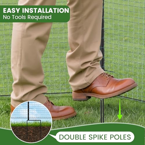 DoCred Non Electric Fence Netting, 40in x 164ft Movable Livestock Nets - size: 40in x 164ft