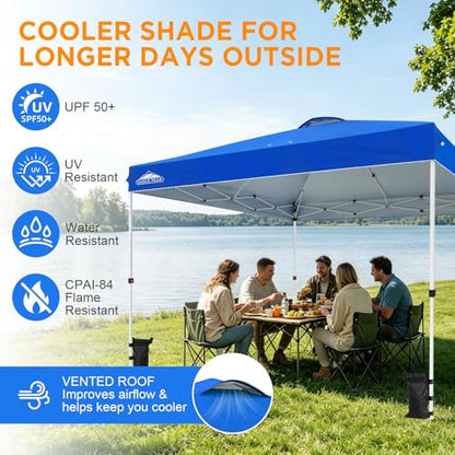 EAGLE PEAK 12x12 Pop Up Canopy Tent Easy Up Canopy Outdoor, Blue - color: Blue, size: 12x12