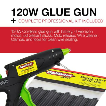 Road Warrior Kit - 6 AWG Connector Molds, 120W Cordless Glue Gun, 50 Sealant Sticks, Mold Release & Wire Cleaner - Professional-Grade Automotive, Marine & Electrical Splice Sealing Kit - style: Road Warrior Kit