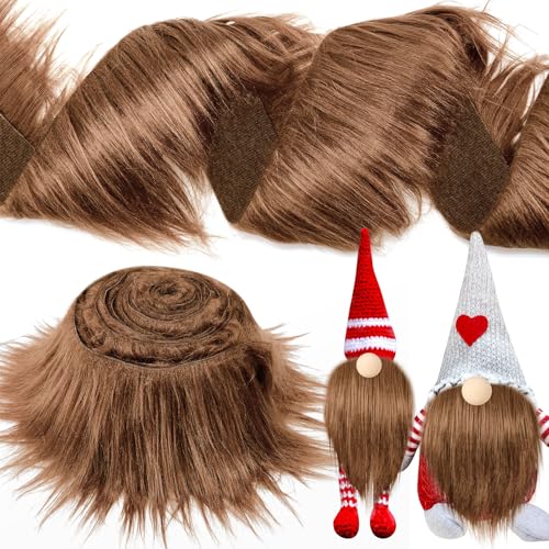 Tatuo 2 X 100 Inch Brown Fake Fur Fabric for Crafts Sewing DIY - color: Brown, size: 2 x 100 Inch