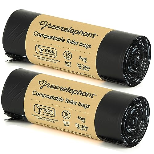 Green Elephant Portable Toilet Bags - Camping Toilet Bags (15 Count (Pack of 2) - size: 15 Count (Pack of 2)