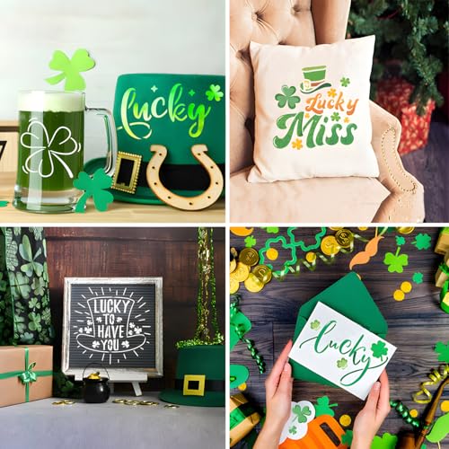 12 Pcs St Patricks Day Stencils for Painting, Lucky Signs and Cards 6 Inch - color: St. Patrick