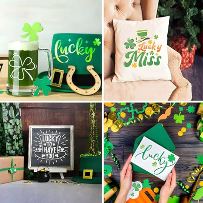 12 Pcs St Patricks Day Stencils for Painting, Lucky Signs and Cards 6 Inch - color: St. Patrick