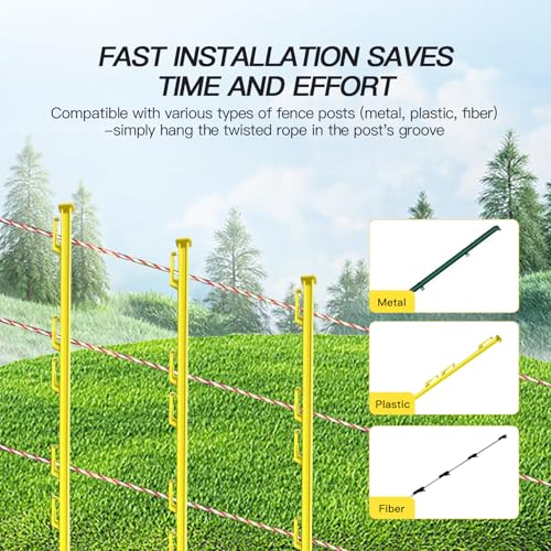 656Ft 6-Strand Polywire Electric Fence Rope Stainless Wire
