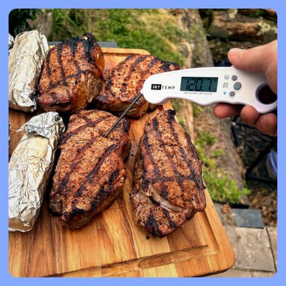 F1 Digital Meat Thermometer - Fast, Accurate, Waterproof - Great for Cooking, Grilling, Baking, Frying - color: Cloud White