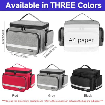 LEFOR·Z Small Medical Bag,First Aid Bag Empty,Home Health Nurse Bag with Detachable Divider,Medical Supplies Storage Tote for Nursing Student,Therapist,Doctors,Grey(11.75 x 7.6 x 8 inch) - style: Gray-small