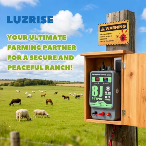 8J AC/DC Electric Fence Charger, 40KM Range